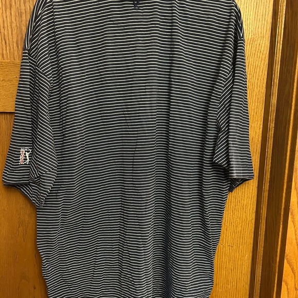 Gear For Sports Navy and White Striped Polo Shirt EUC - Picture 4 of 4
